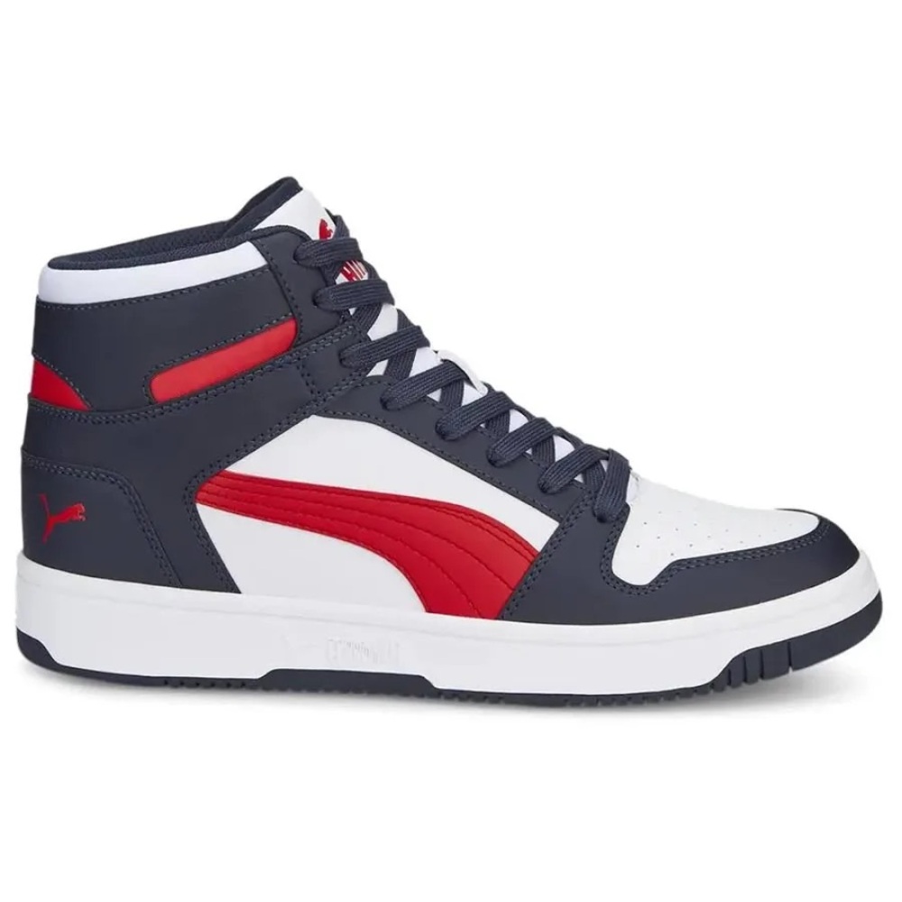 Puma Men's Rebound ‘Layup’ High Top Sneaker in Navy Blue, Red, White
